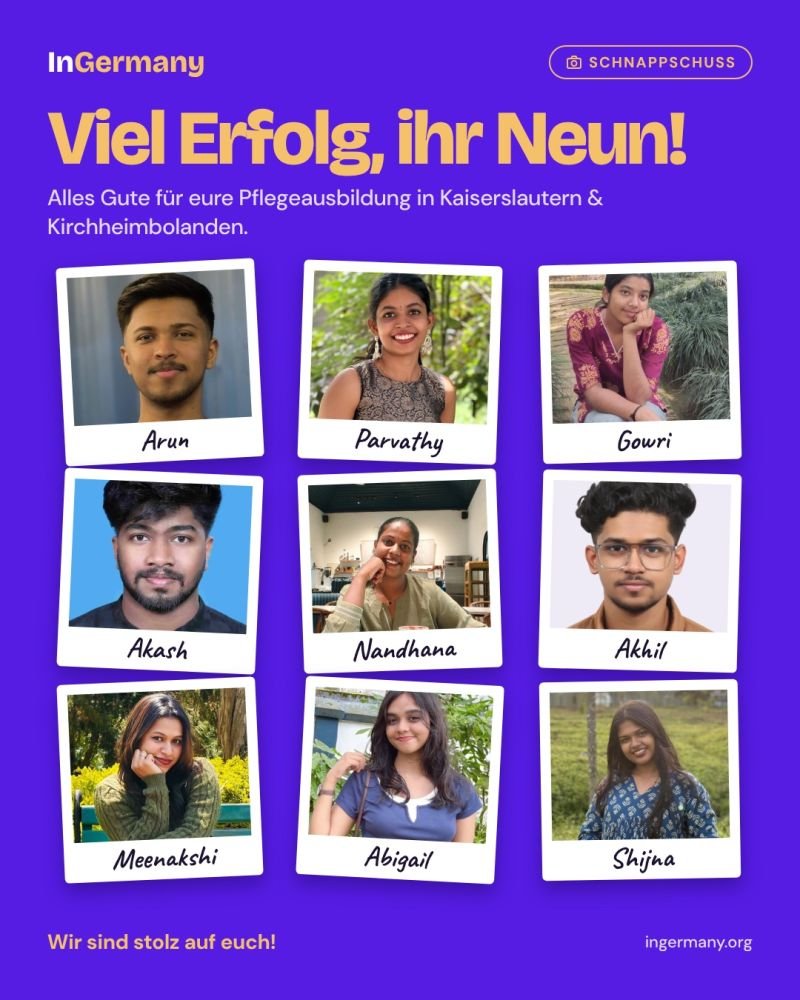 Bild zum LinkedIn-Beitrag: Neun neue Pflege-Azubis für Rheinland-Pfalz